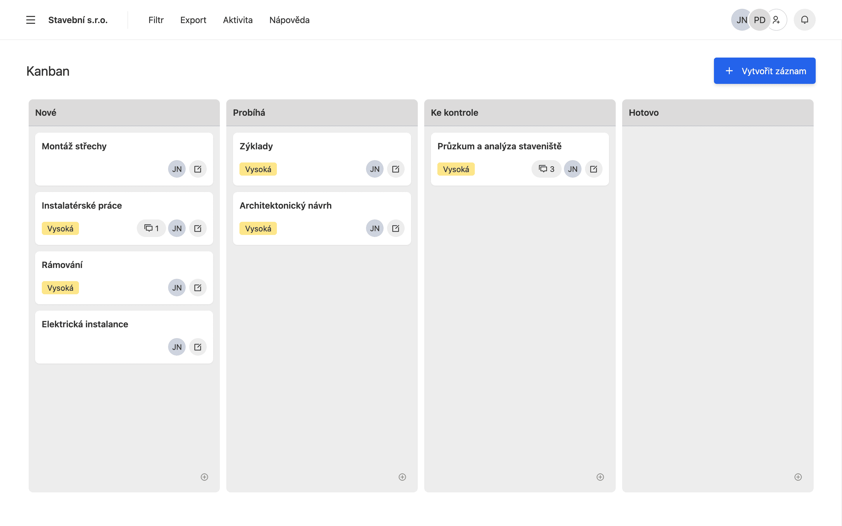 Úkoly (kanban) - BAUSW